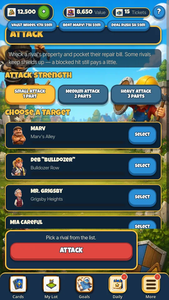 Attacking a rival